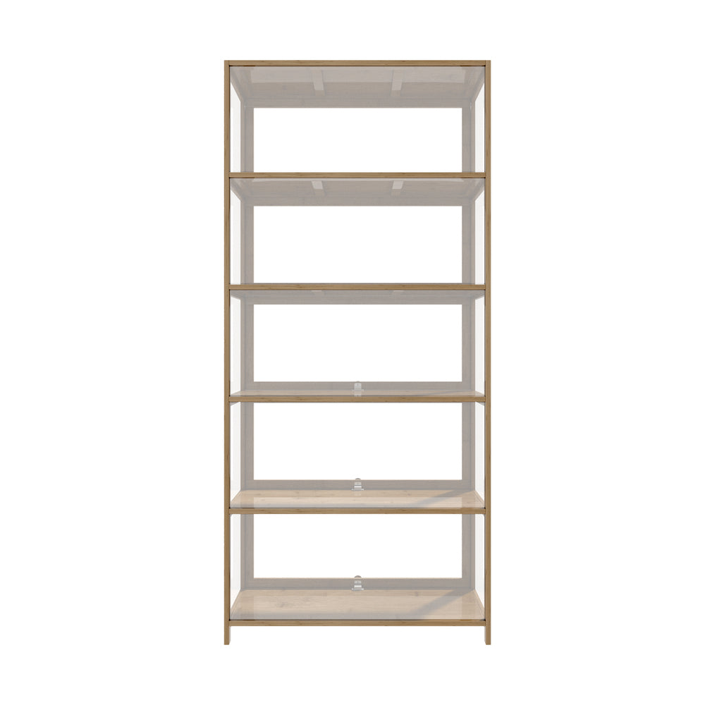 Display Cabinet 5 Tiers Clear Door Black