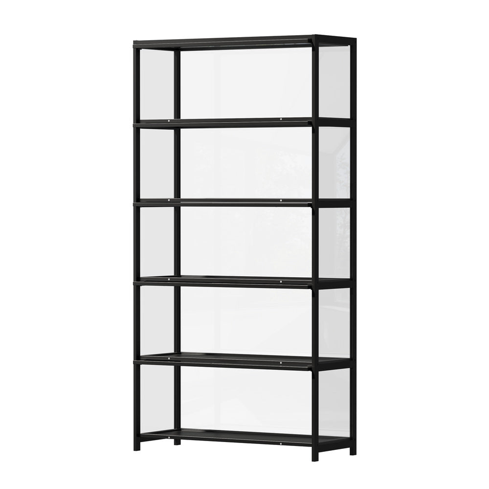 5-Tier Display Cabinet Tall Bookcase Black | Simpledeals
