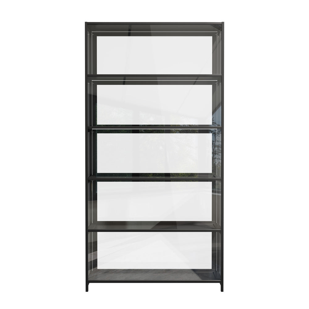 5-Tier Display Cabinet Tall Bookcase Black | Simpledeals