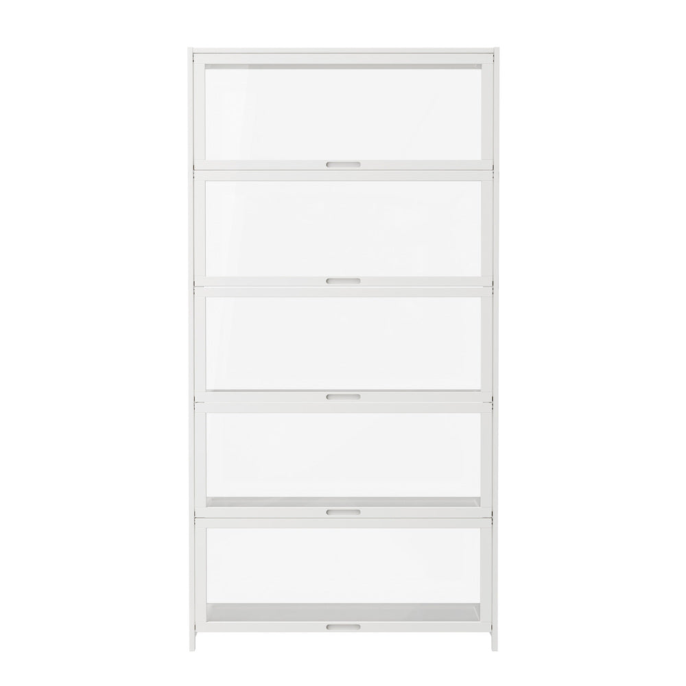 Storage 5-Tier Shelves Display Cabinet Tall Bookcase White