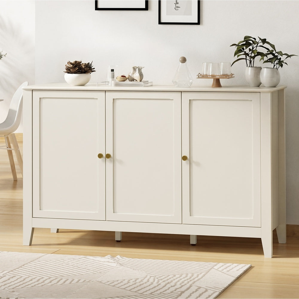 White 3 Door Sideboard Cabinet 120x39.5x74.5cm