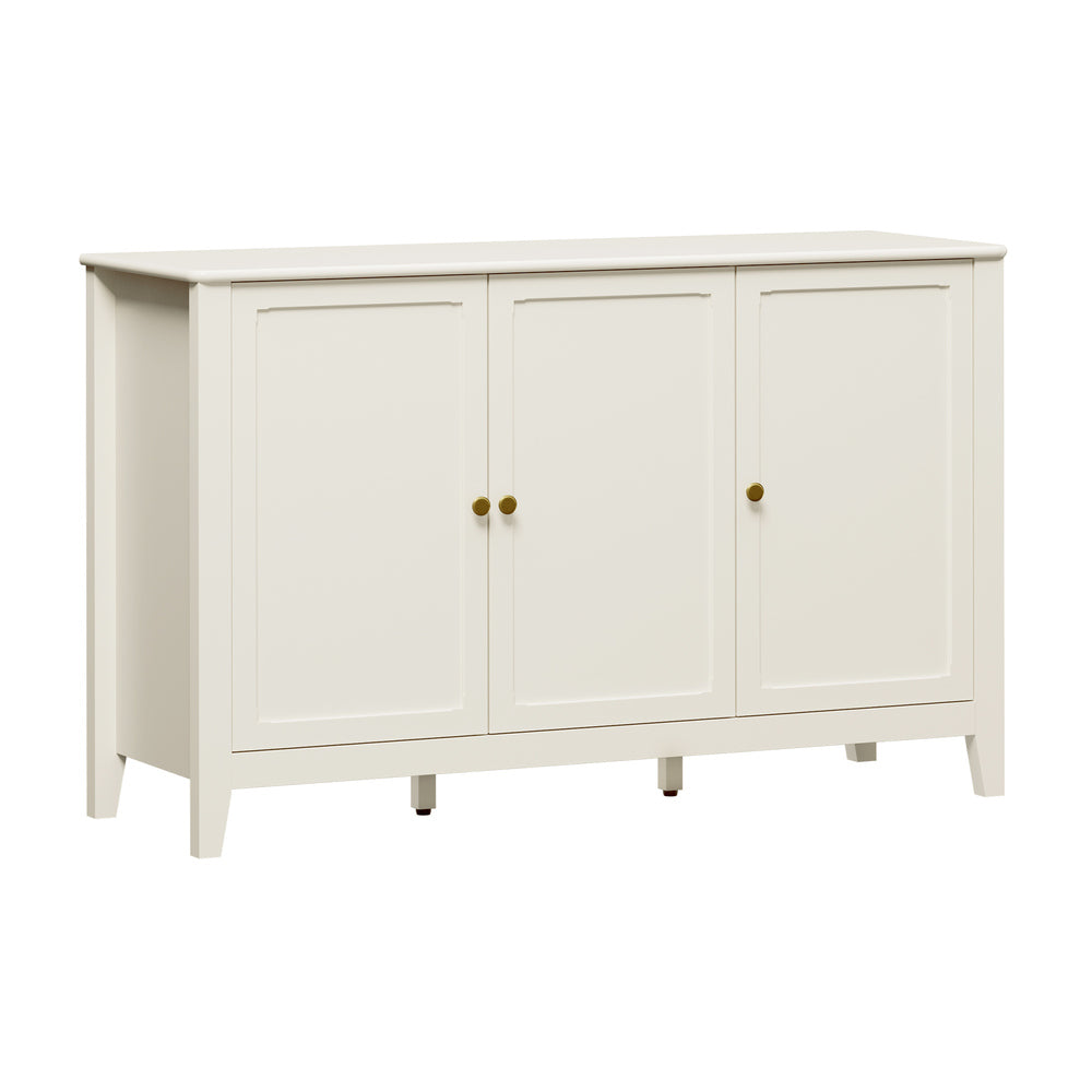 White 3 Door Sideboard Cabinet 120x39.5x74.5cm