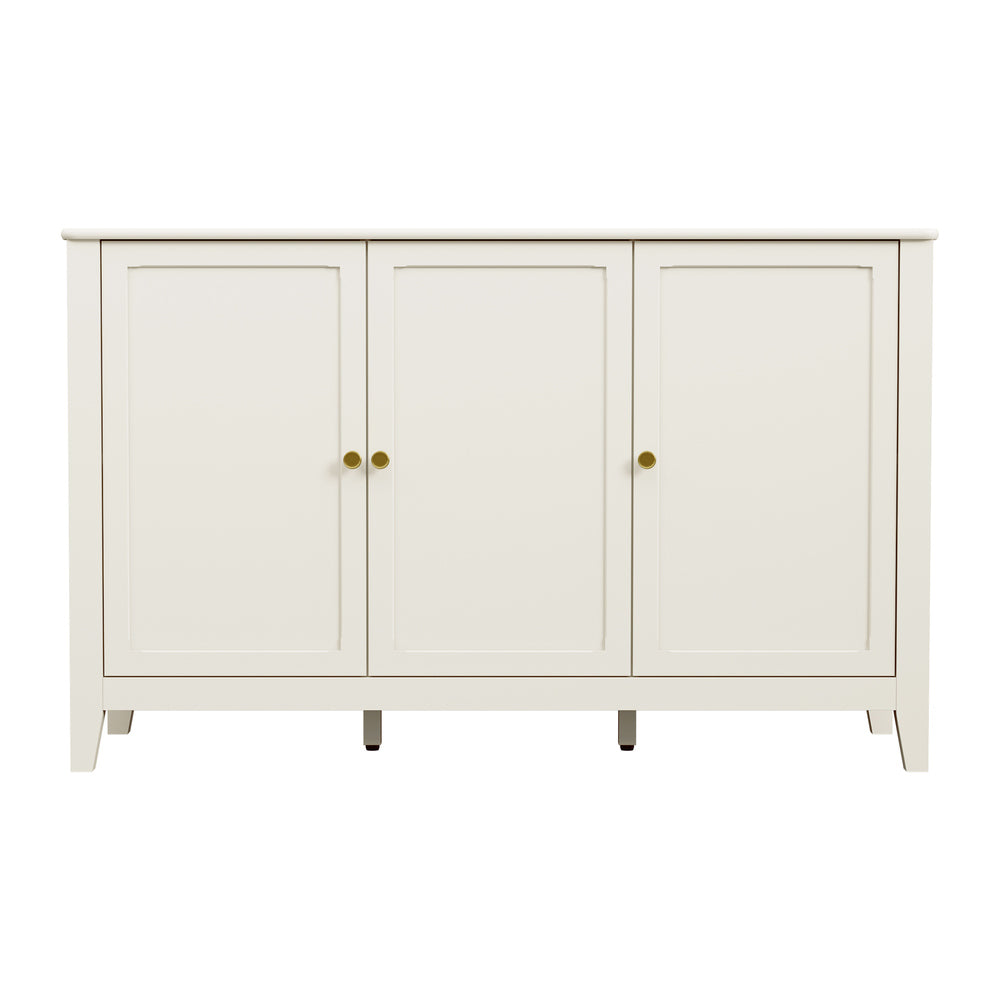 White 3 Door Sideboard Cabinet 120x39.5x74.5cm