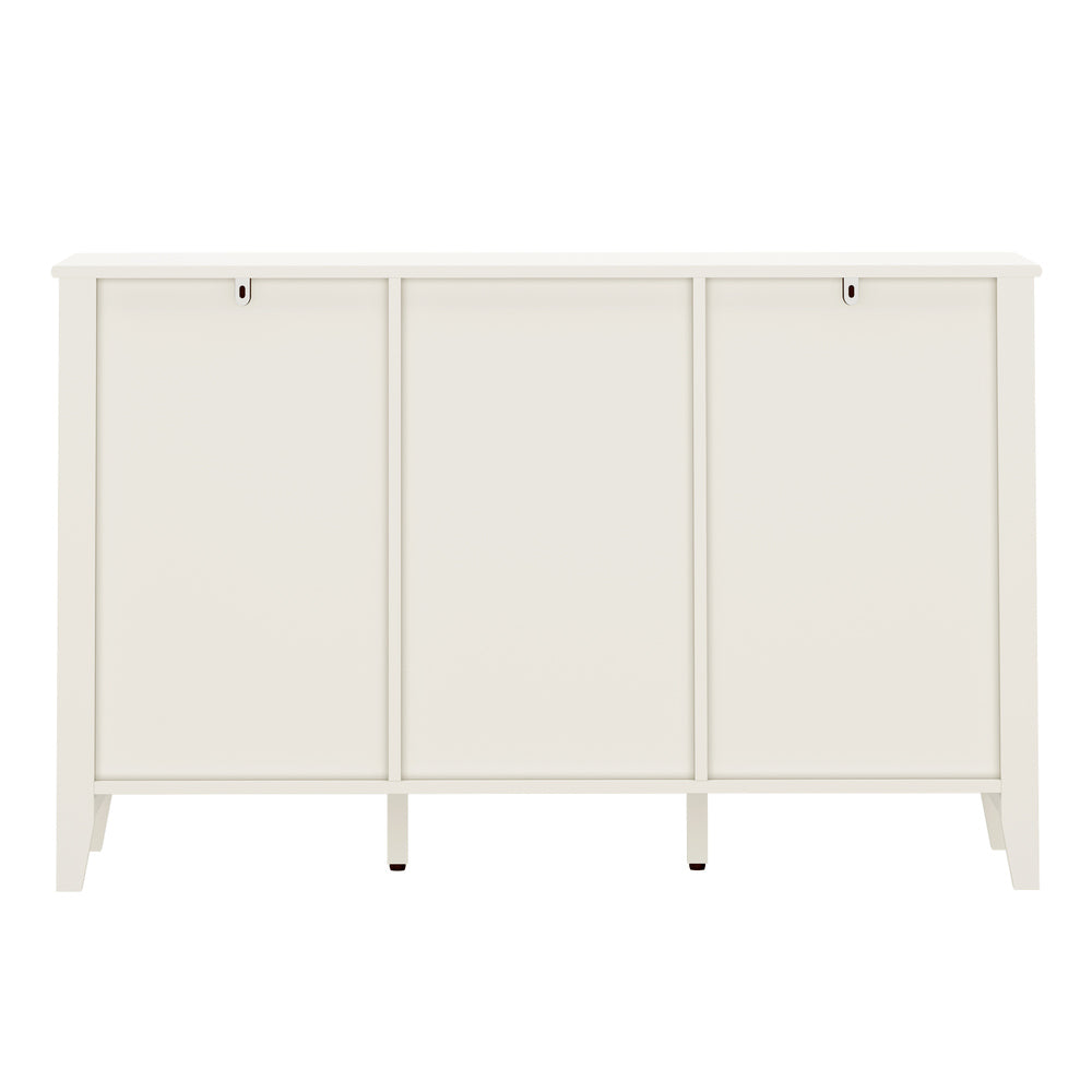 White 3 Door Sideboard Cabinet 120x39.5x74.5cm