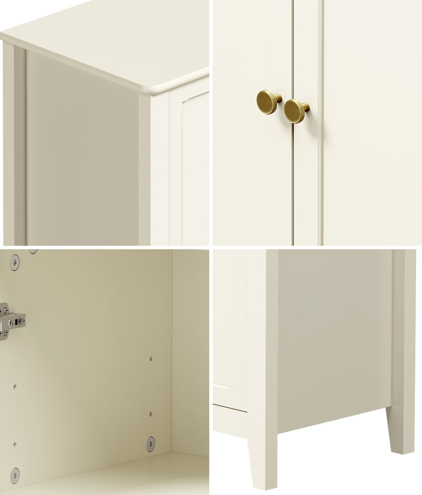 White 3 Door Sideboard Cabinet 120x39.5x74.5cm