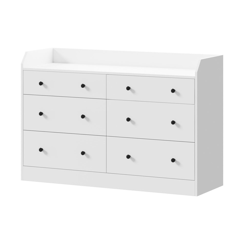 Buffet Sideboard Hamptons Style 6 Drawers White