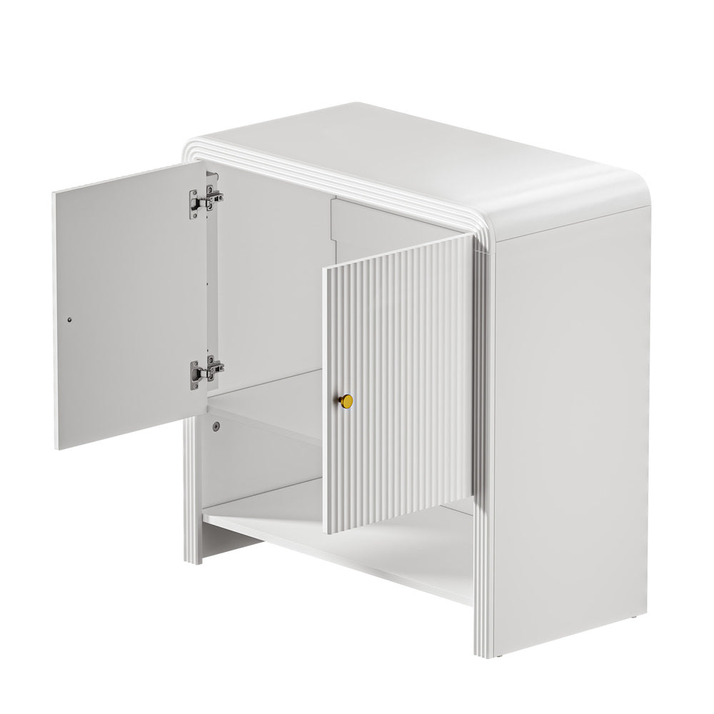 Buffet Sideboard Storage Cabinet White 2 Doors Cupboard for Dining Room