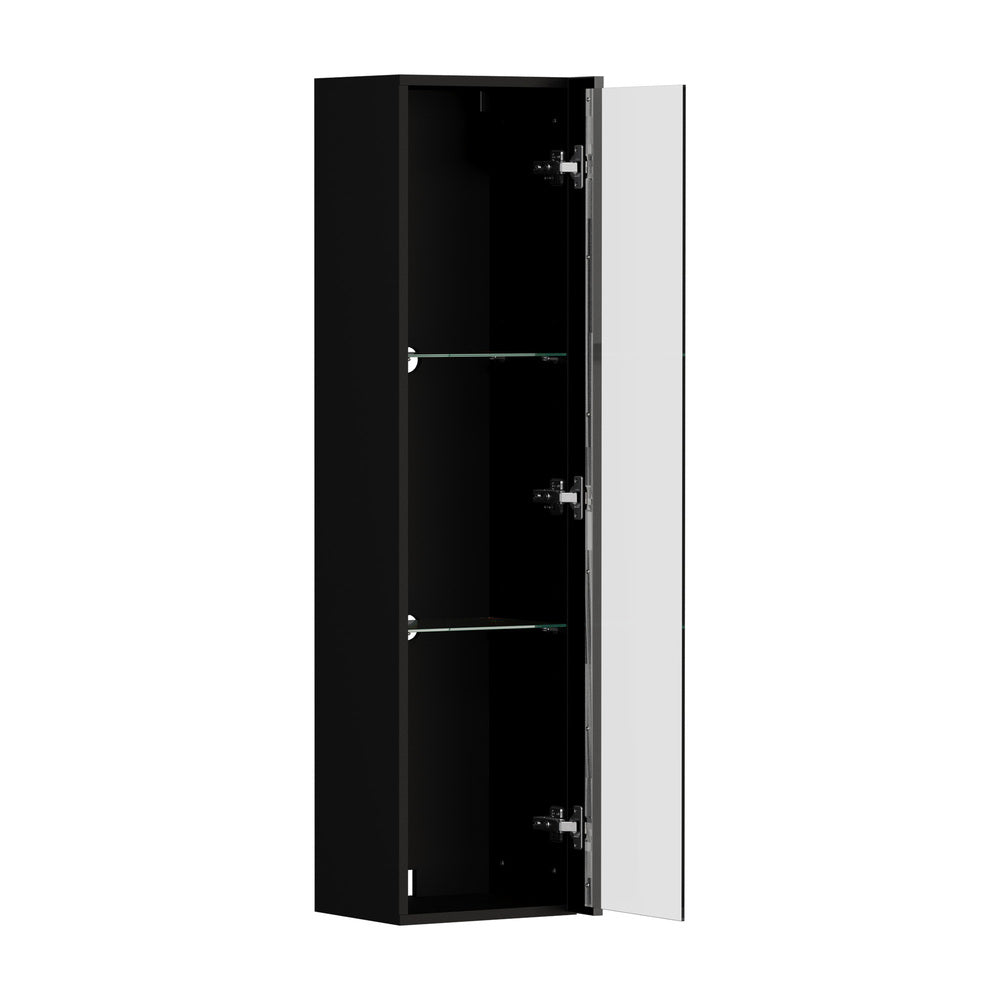 LED Display Cabinet Wall Mounted High Gloss Black | Simplede