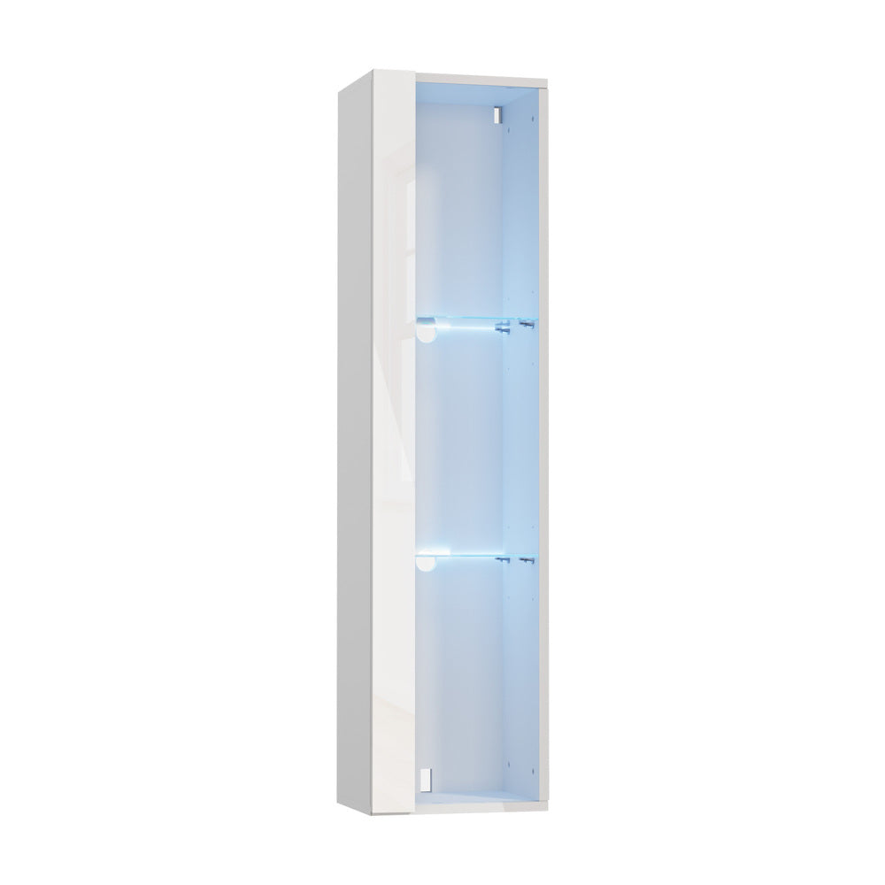 LED Display Cabinet Wall Mounted Glass Shelves | Simpledeals