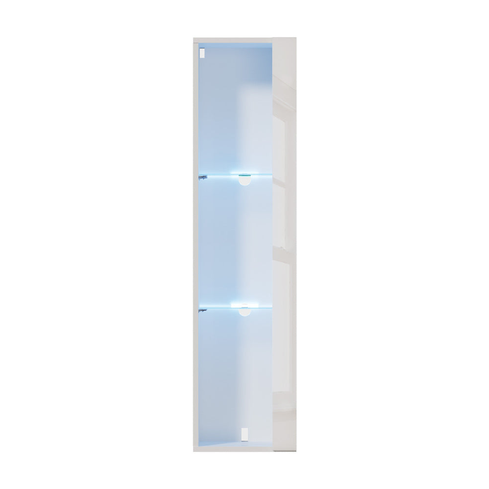 LED Display Cabinet Wall Mounted Glass Shelves | Simpledeals