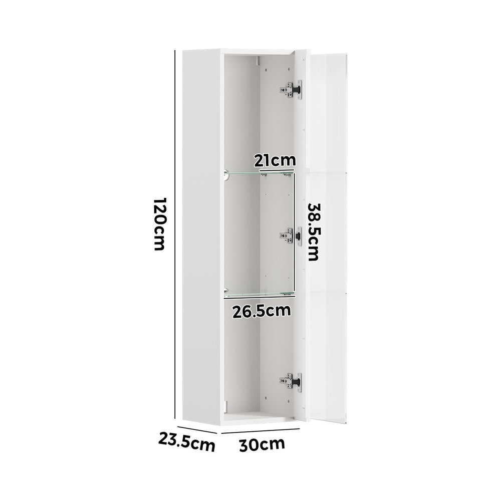 LED Display Cabinet Wall Mounted Glass Shelves | Simpledeals