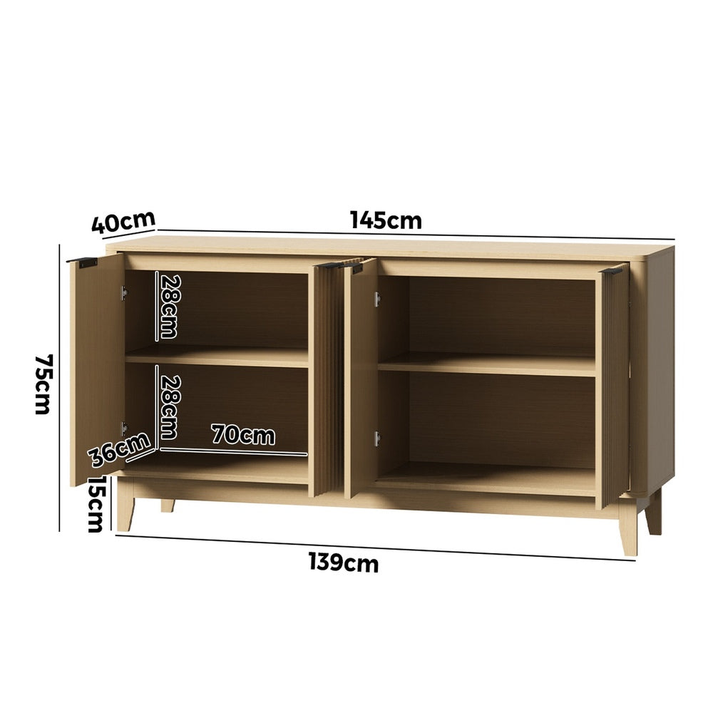 Buffet Sideboard Storage Cabinet 4 Doors Cupboard
