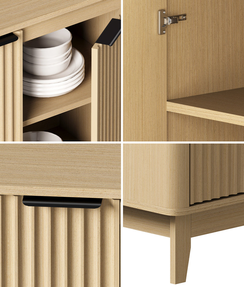 Buffet Sideboard Storage Cabinet 4 Doors Cupboard
