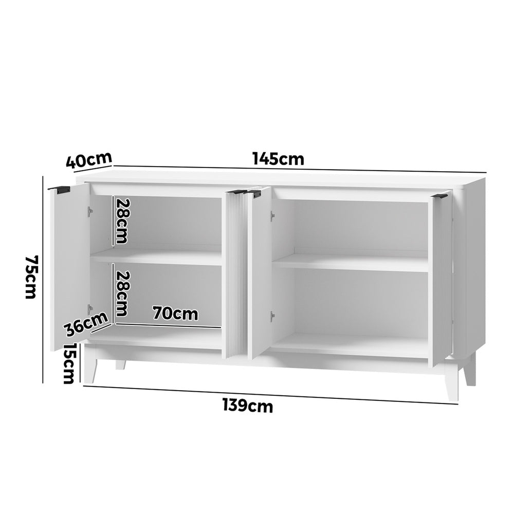 Buffet Sideboard Storage Cabinet 4 Doors Cupboard
