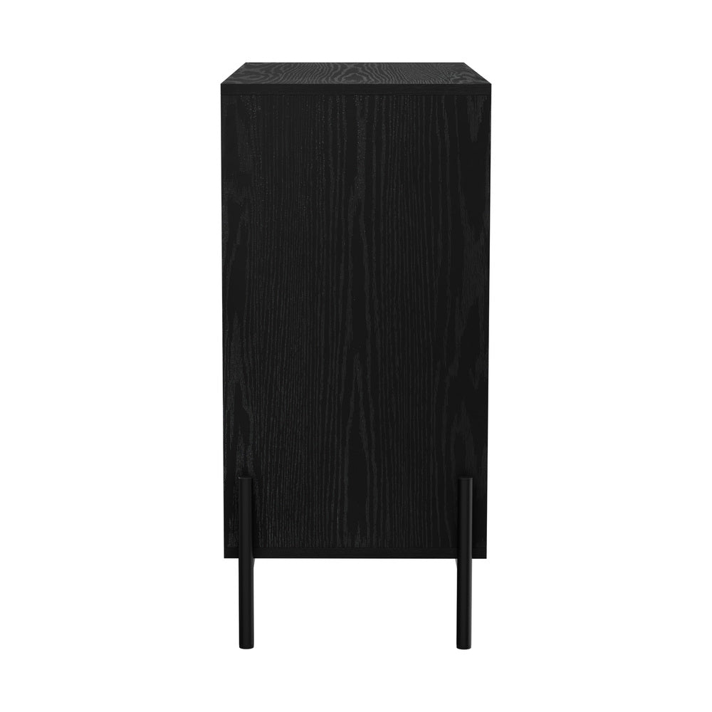Sideboard Storage Cabinet Cupboard 2 Doors Table Walnut Wood Furniture