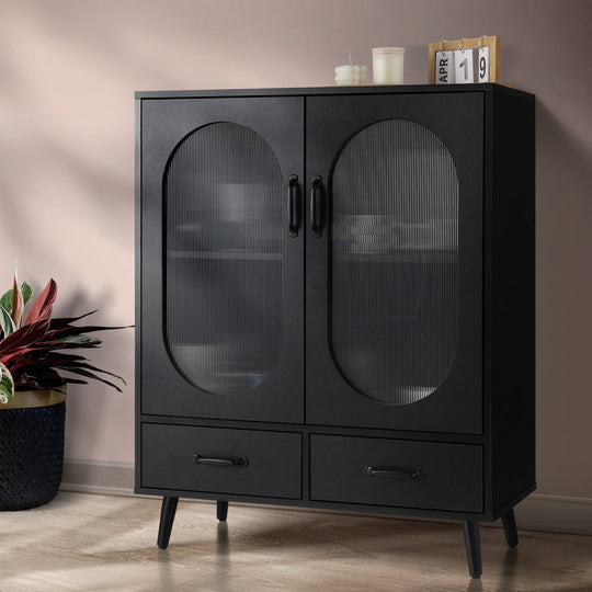 Versatile Glass Door Cabinet: Organize and Showcase with