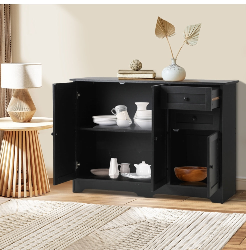 Buffet Sideboard Kitchen Hallway Drawers Table Black