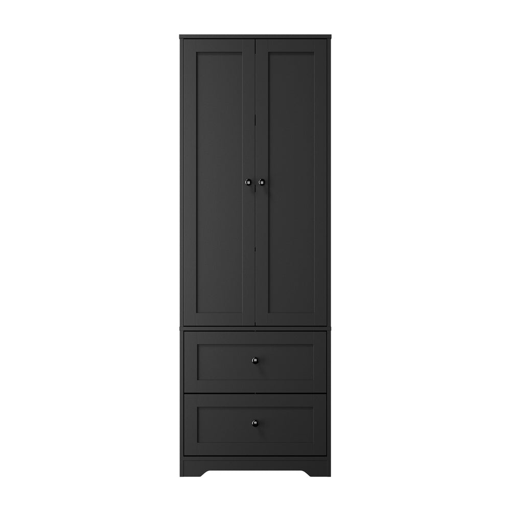 Black Metal Sideboard Cabinet 60x30x175.5cm