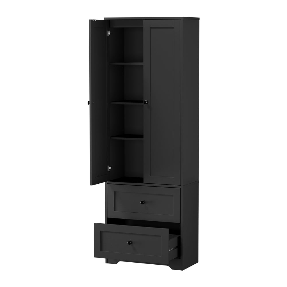 Black Metal Sideboard Cabinet 60x30x175.5cm