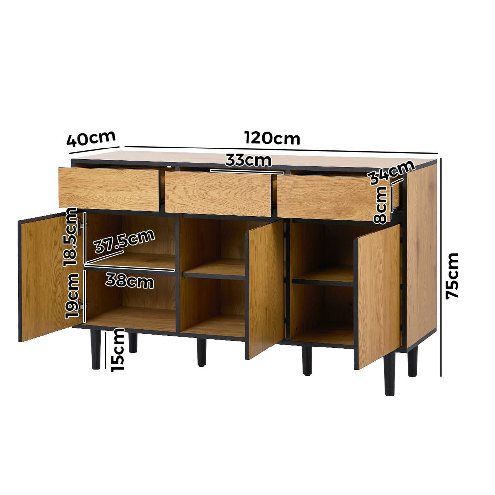 Industrial Sideboard Storage Cabinet 3 Drawers | Simpledeals