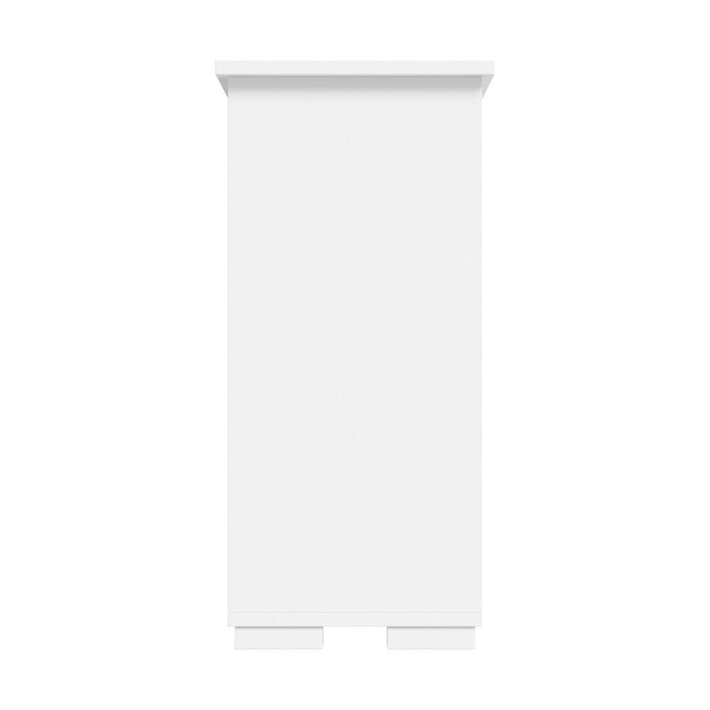 Sideboard Buffet Glass Sliding Door Natural/White