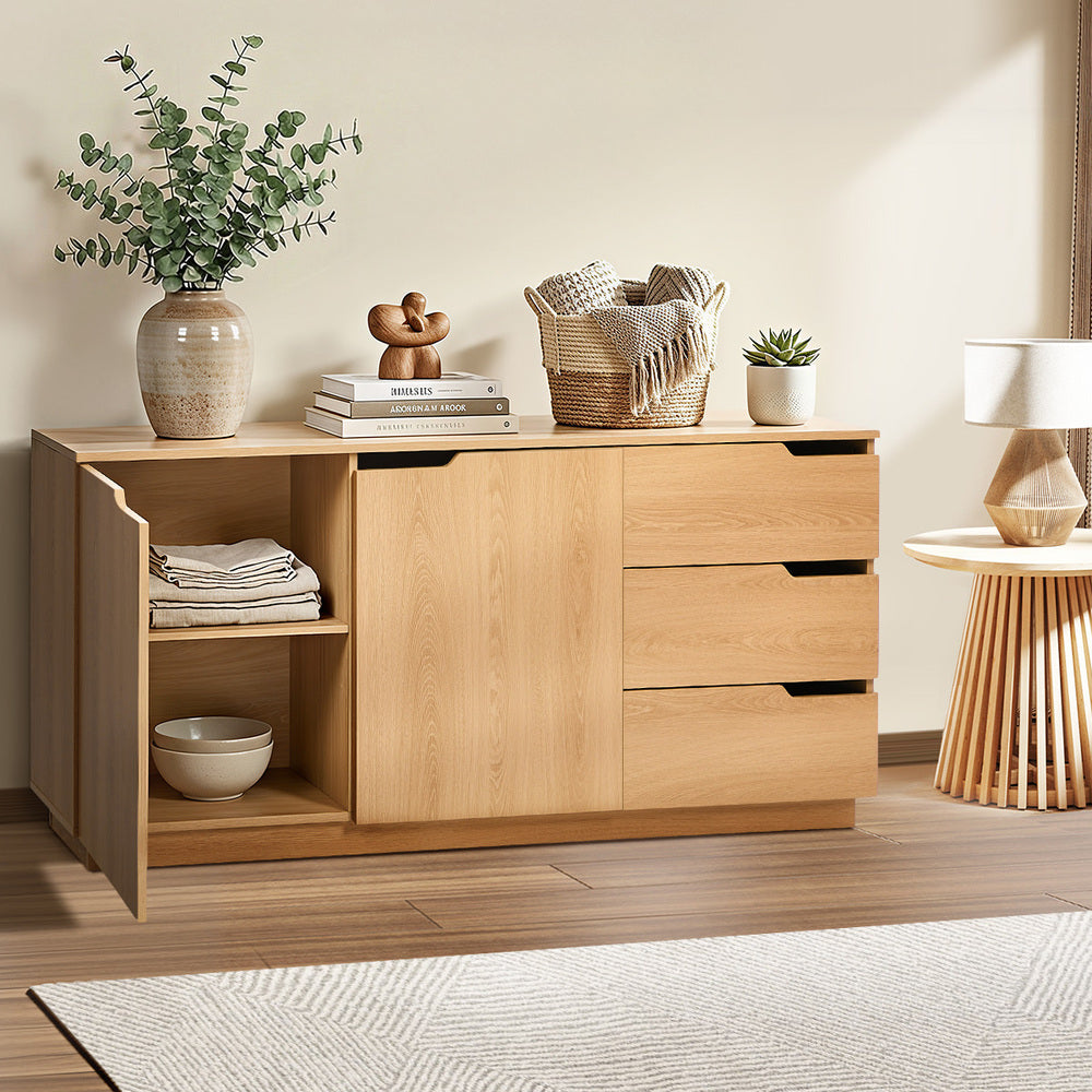 Buffet Sideboard Storage Cabinet 3 Drawers Cupboard