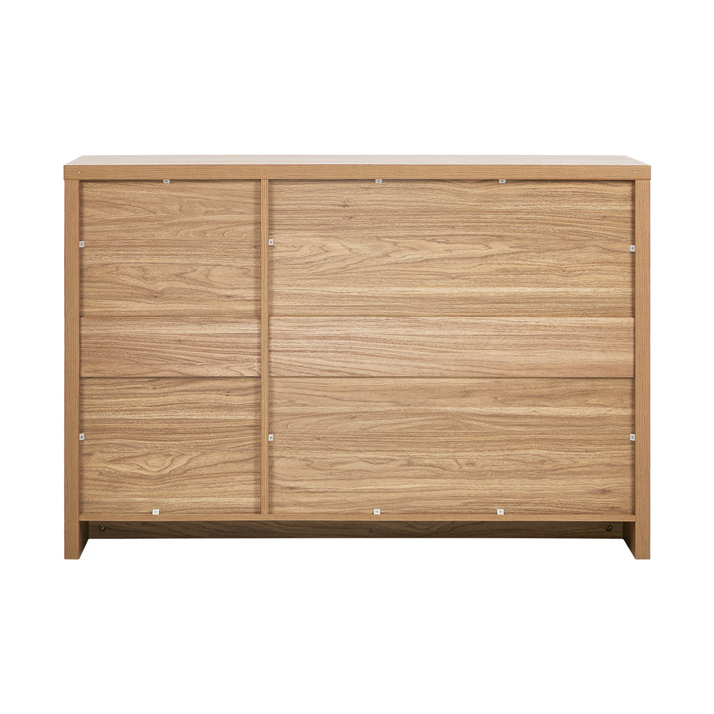 Rattan Buffet Sideboard Cabinet with 3 Drawers Hallway Storage Table