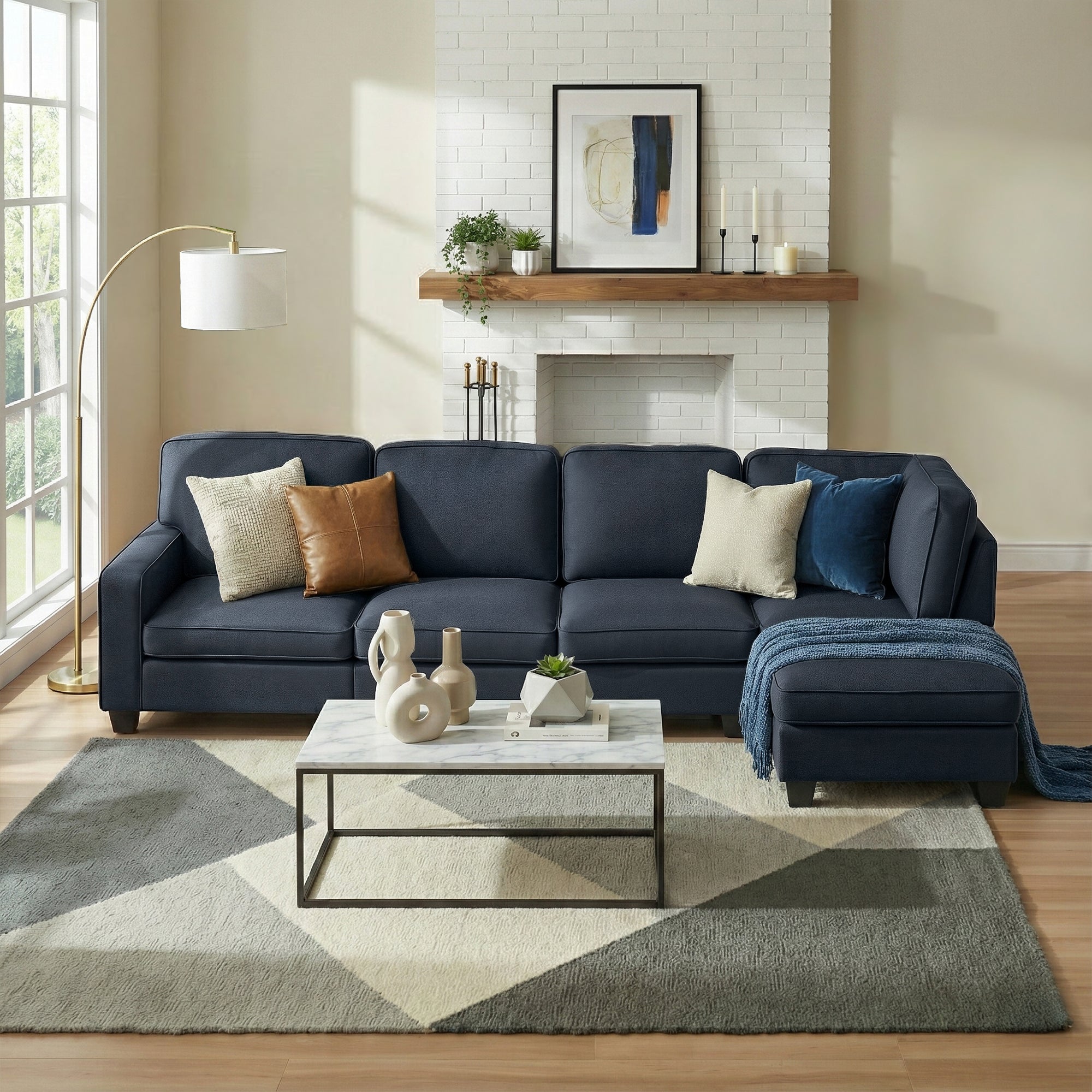 Modular Sofa Chaise Set 5-Seater Dark Grey