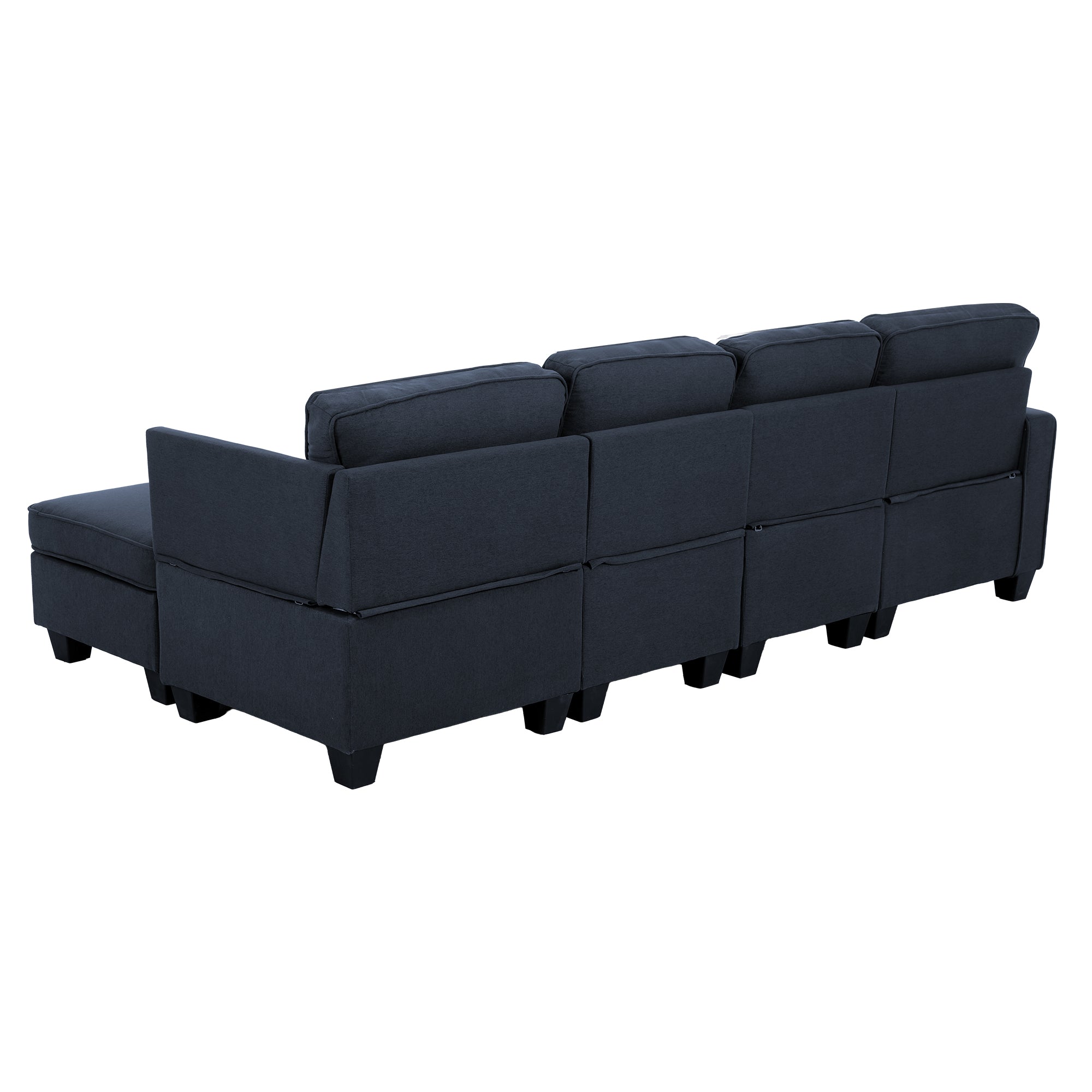 Modular Sofa Chaise Set 5-Seater Dark Grey