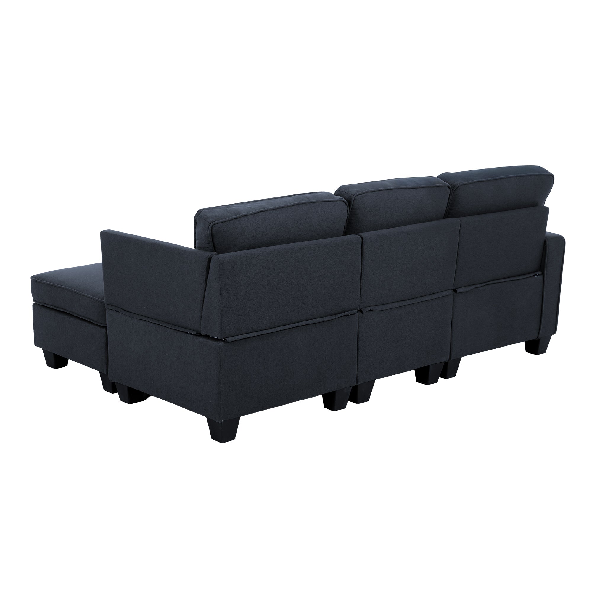 Sofa Lounge Set 4 Seater Modular Chaise Chair Couch Fabric Dark Grey