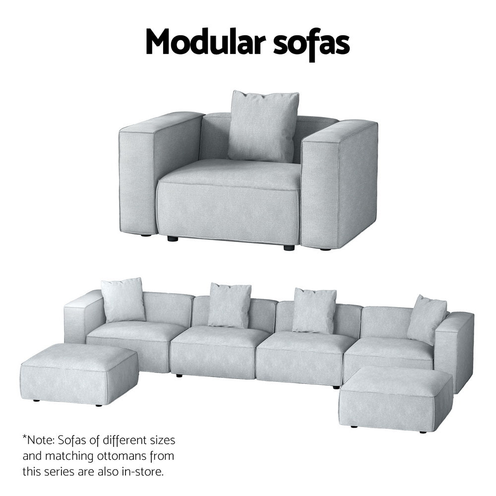 Modular Sofa Chaise Set 4/5/6-Seater Grey