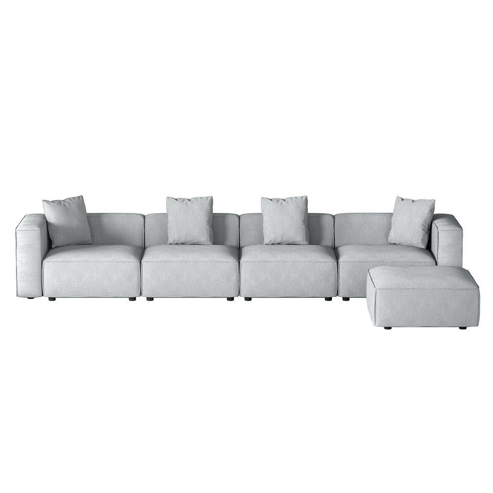 Modular Sofa Chaise Set 4/5/6-Seater Grey