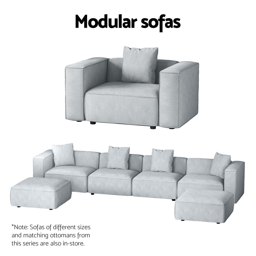 Modular Sofa Chaise Set 4/5/6-Seater Grey