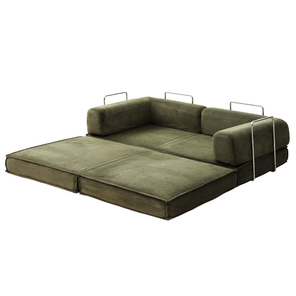Green Folding Sofa Bed 180x100x68cm