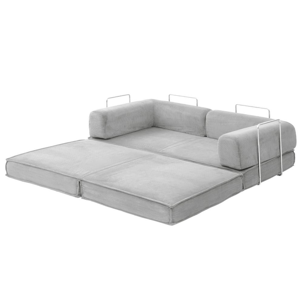 Grey Folding Sofa Bed 180x100x68cm
