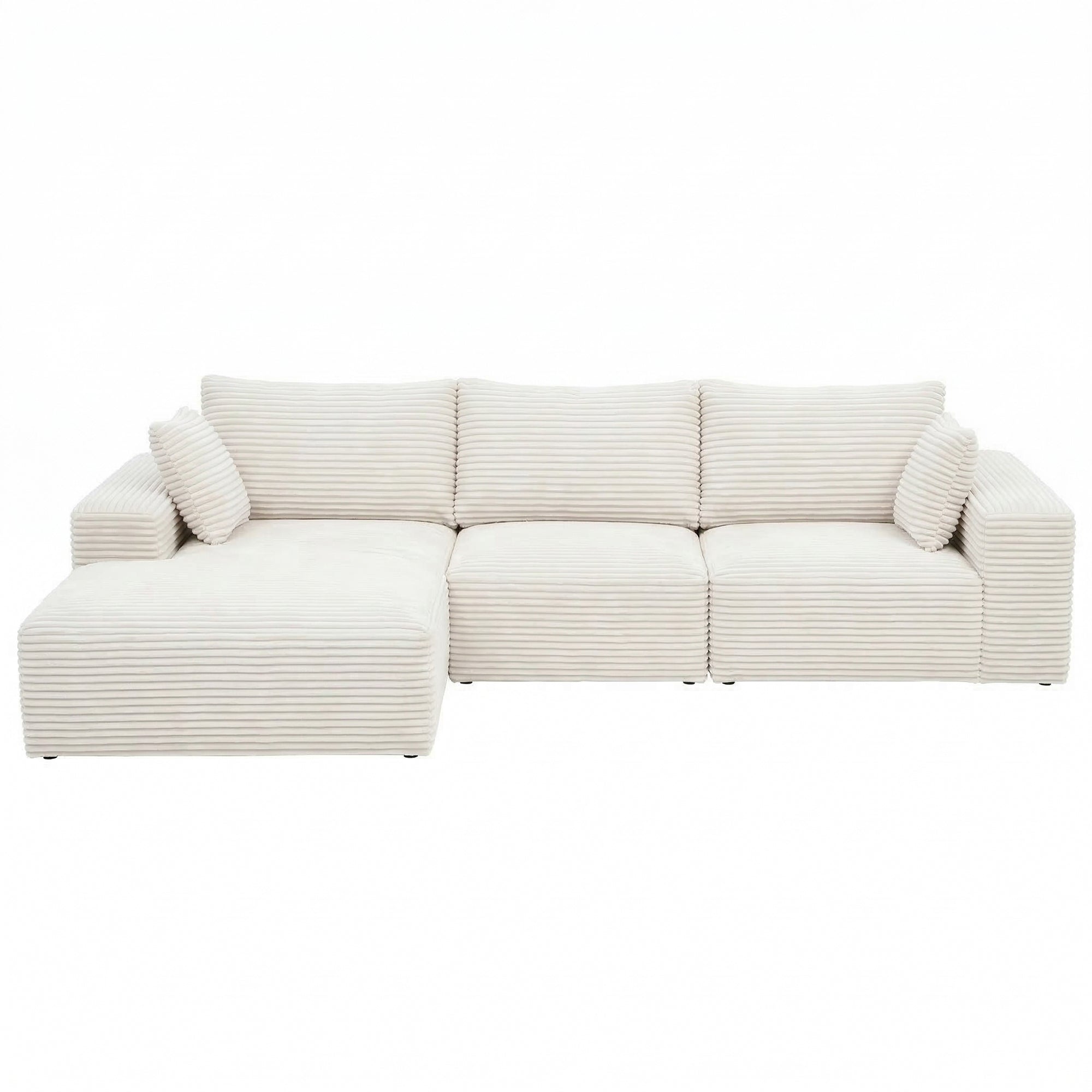 Artiss 3 Seater Modular Sofa Bed Corduroy Cloud Couch | Simpledeals