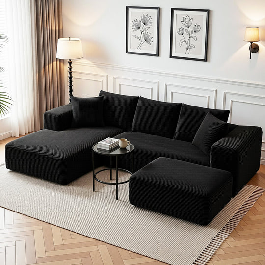 Modular Sofa Bed Ottoman Sectional Corduroy