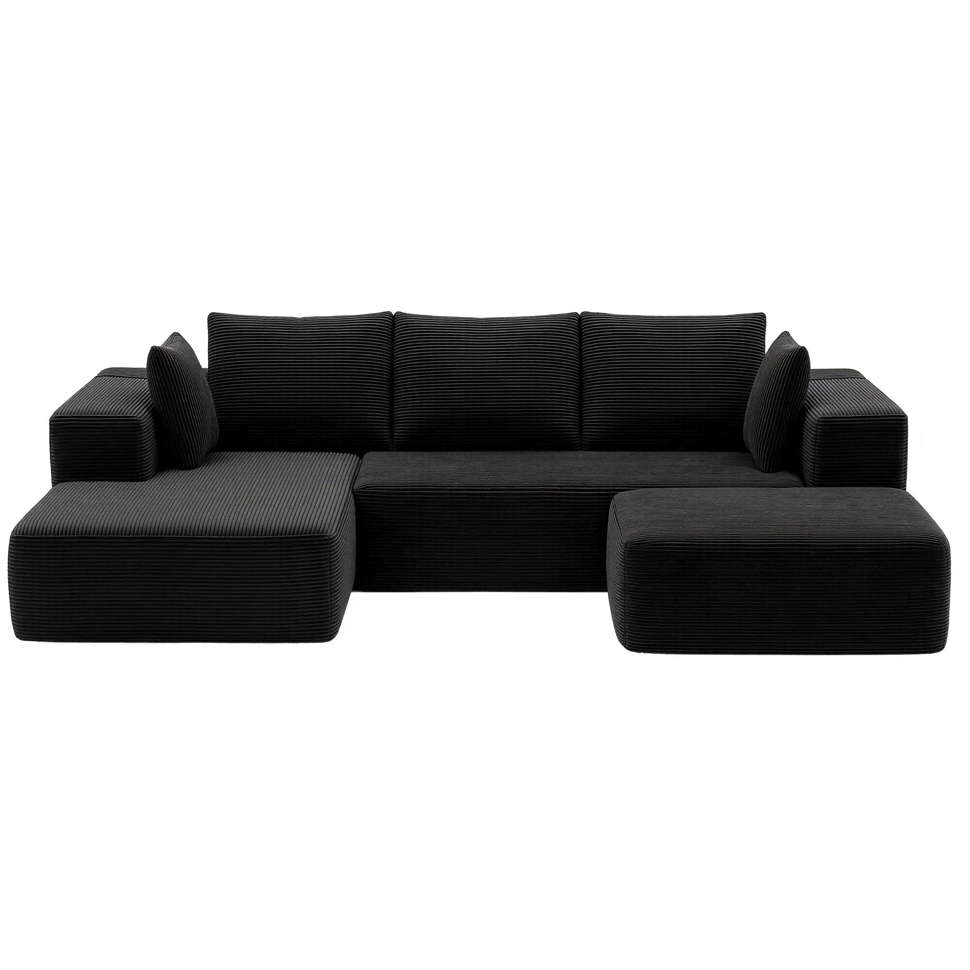 Artiss Modular Sofa Bed Ottoman Sectional Corduroy | Simpledeals
