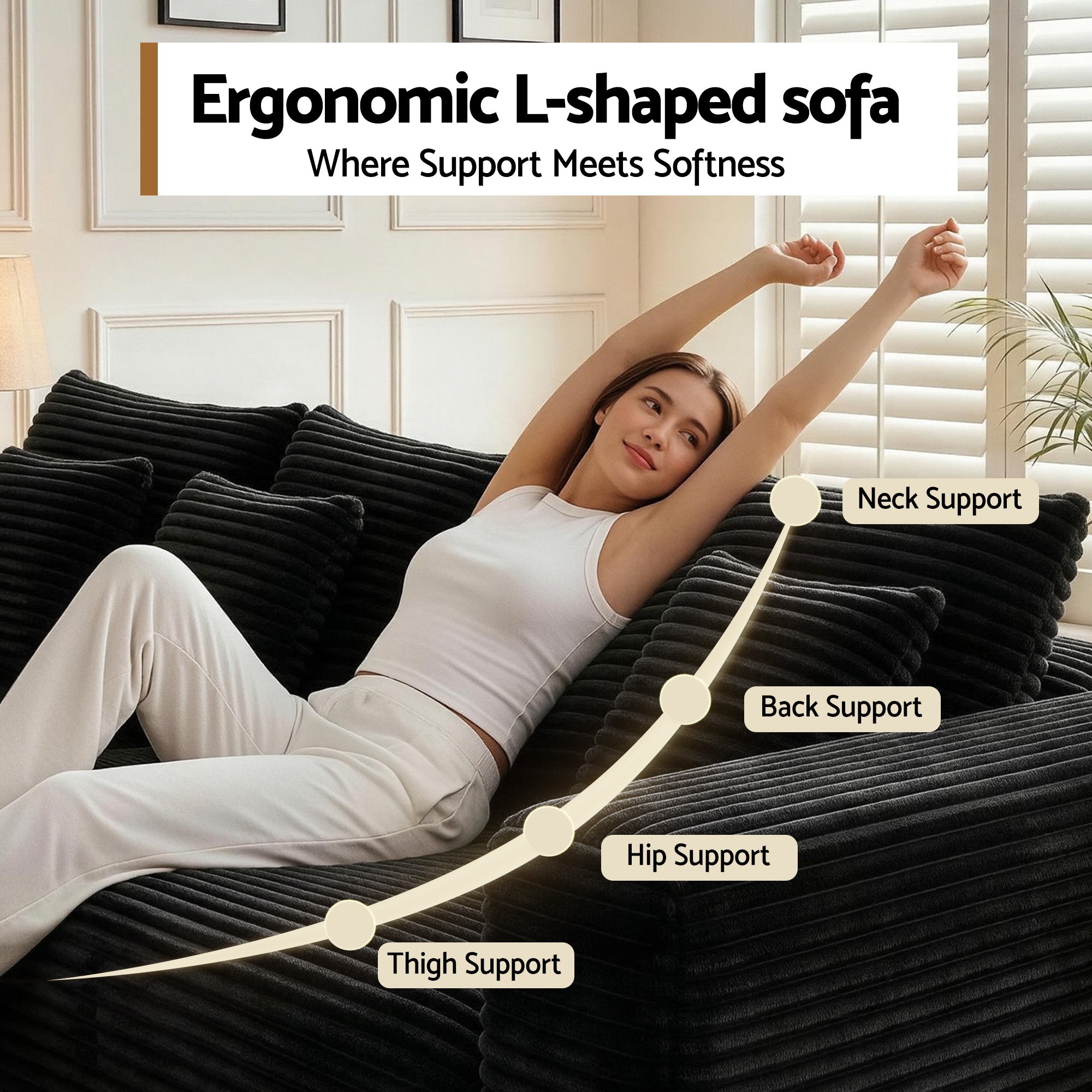 Artiss Modular Sofa Bed Ottoman Sectional Corduroy | Simpledeals