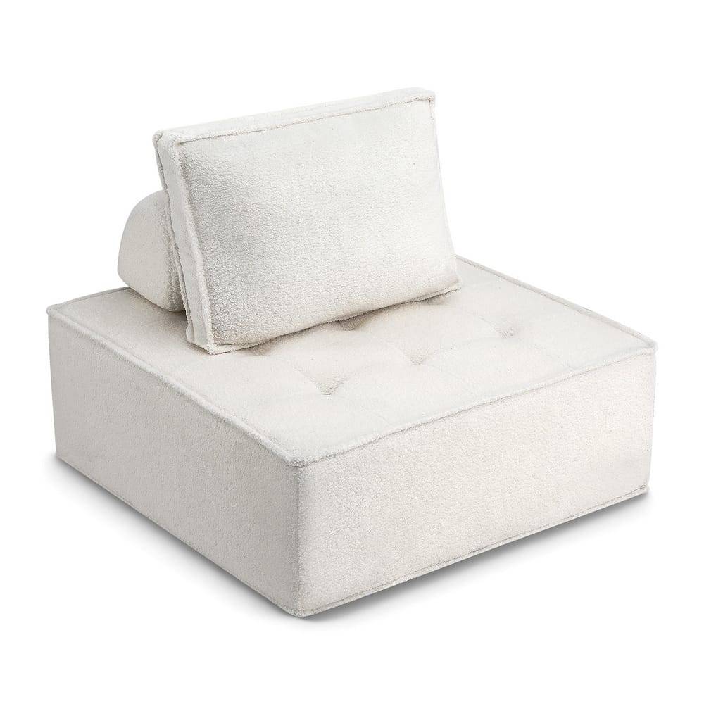 Floor Sofa Lounge Chair White 86x86x76cm