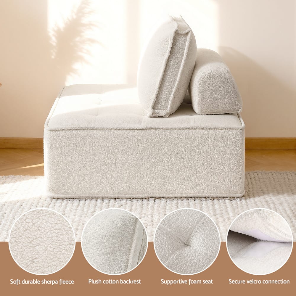 Floor Sofa Lounge Chair White 86x86x76cm