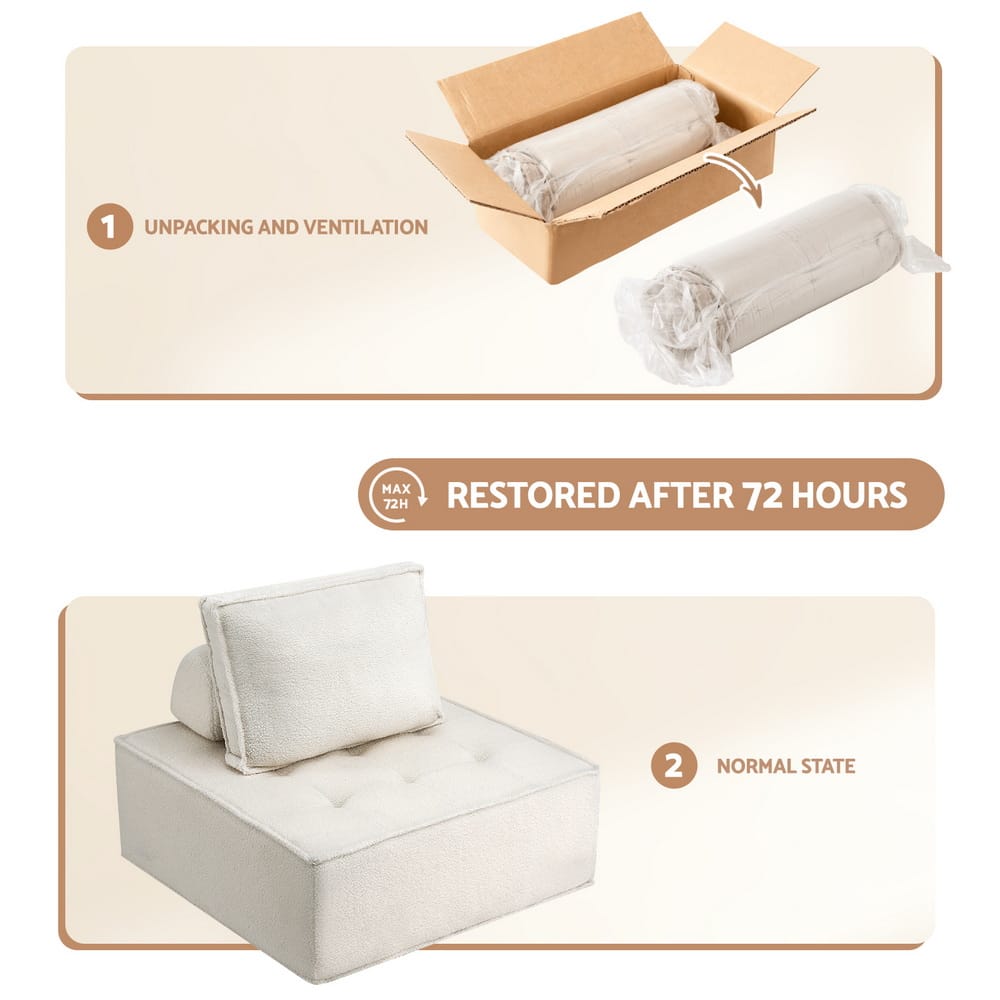 Floor Sofa Lounge Chair White 86x86x76cm
