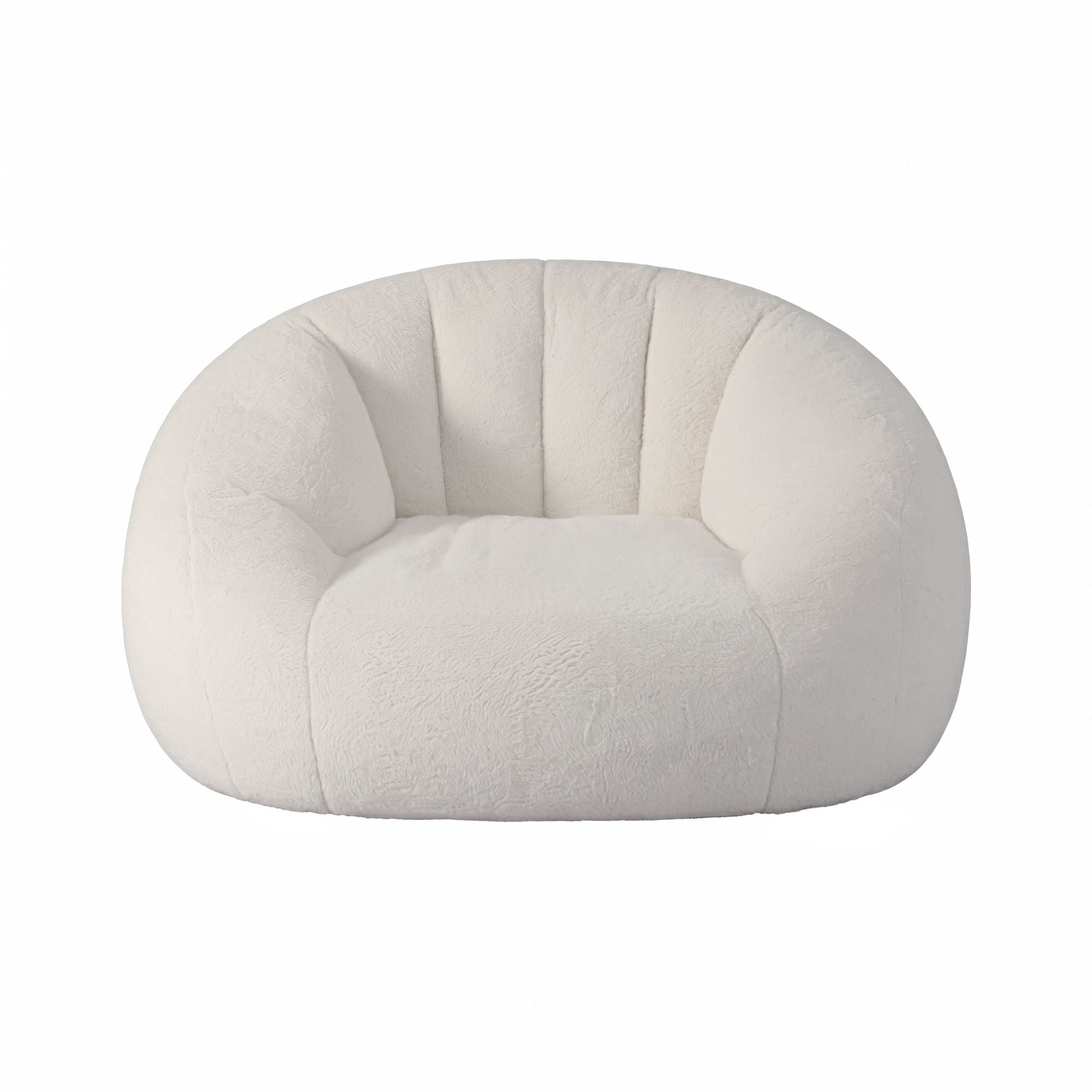 Faux Fur Bean Bag Floor Couch White | Simpledeals