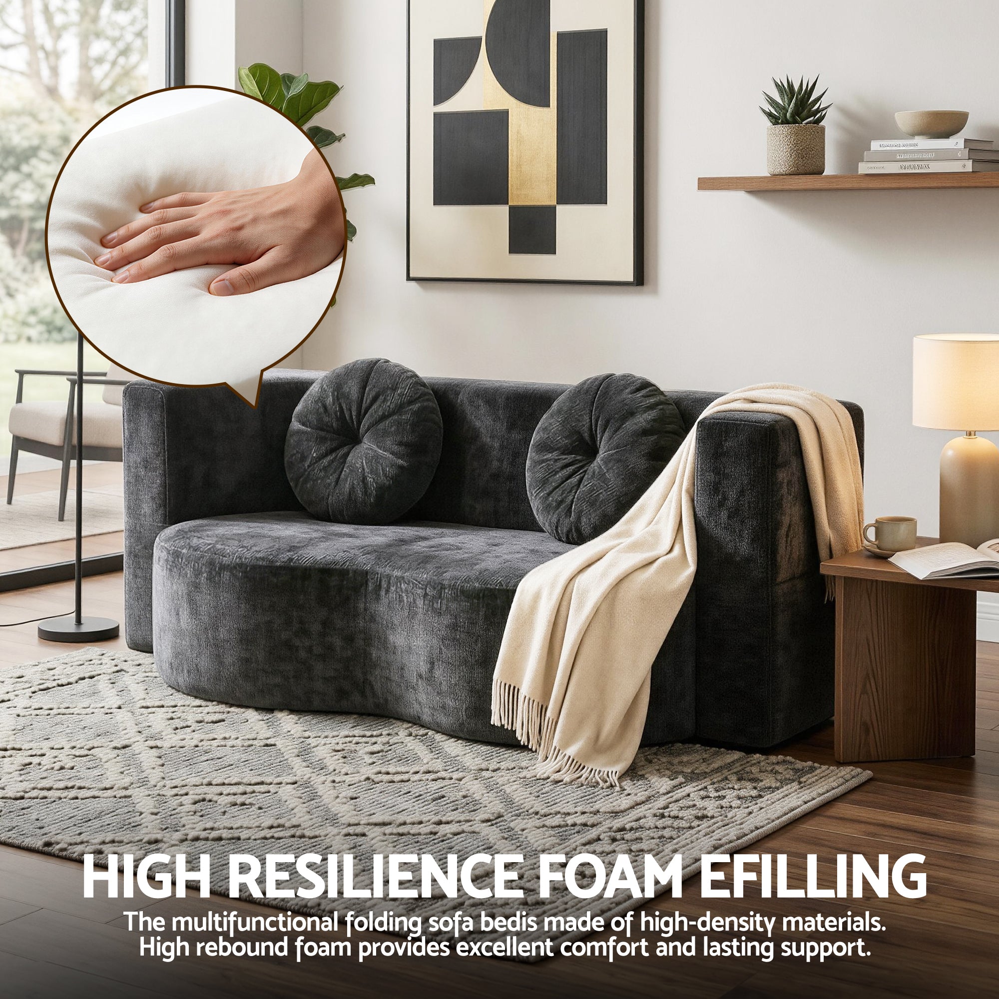 Convertible Sofa Bed Folding Sleeper Couch | Simpledeals