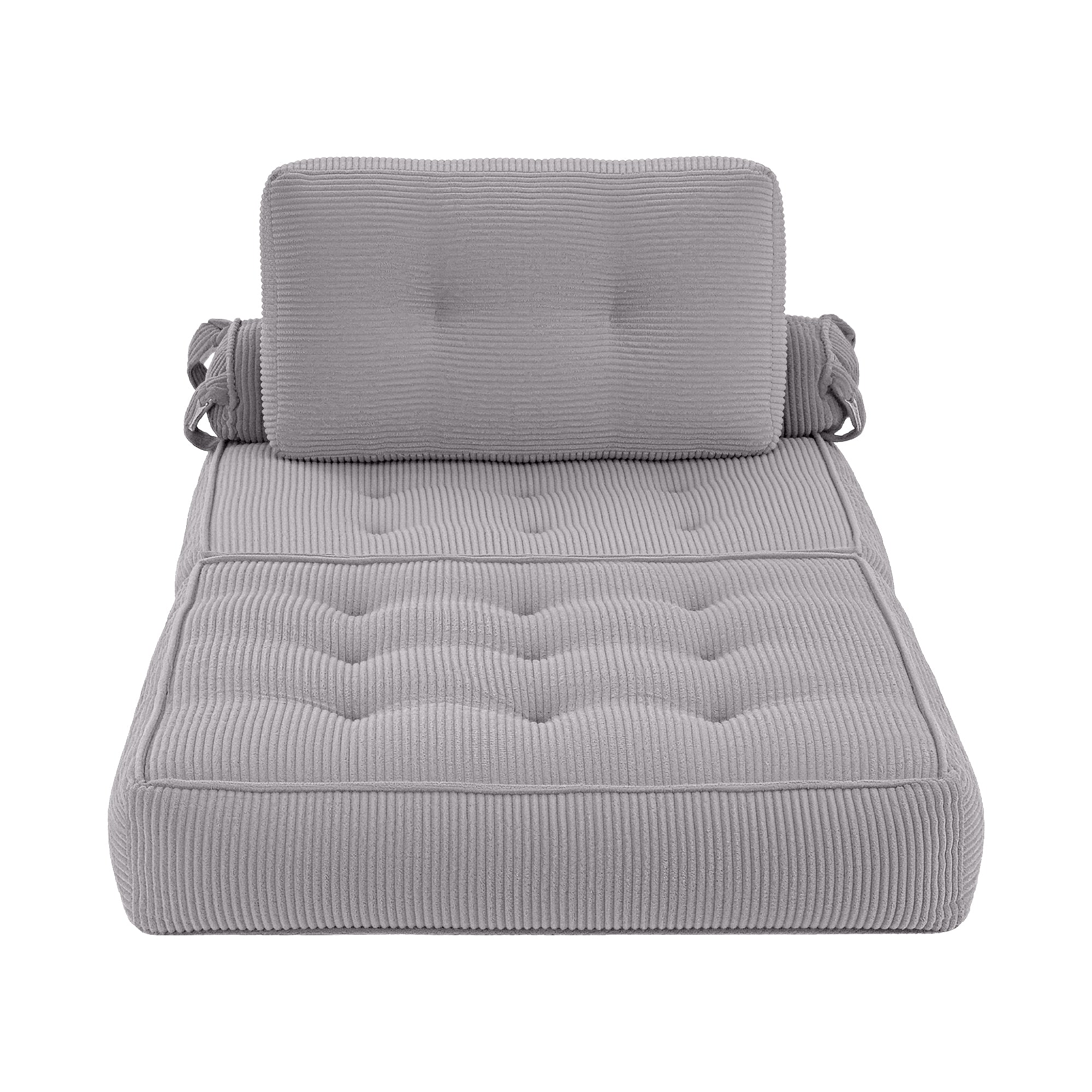 Artiss Corduroy Sofa Bed 1 Seater Pull Out Grey | Simpledeals