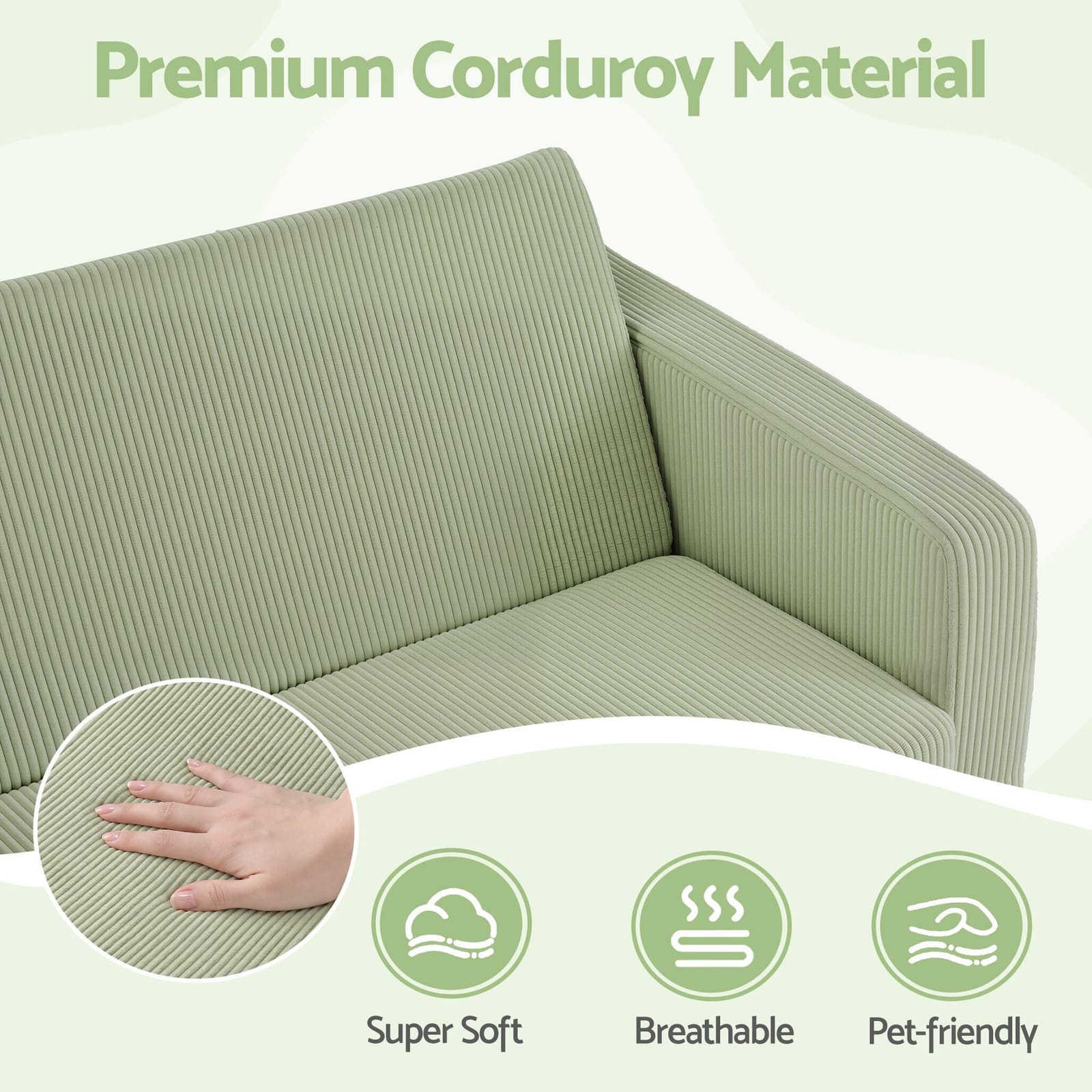 Green sofa king, view 7