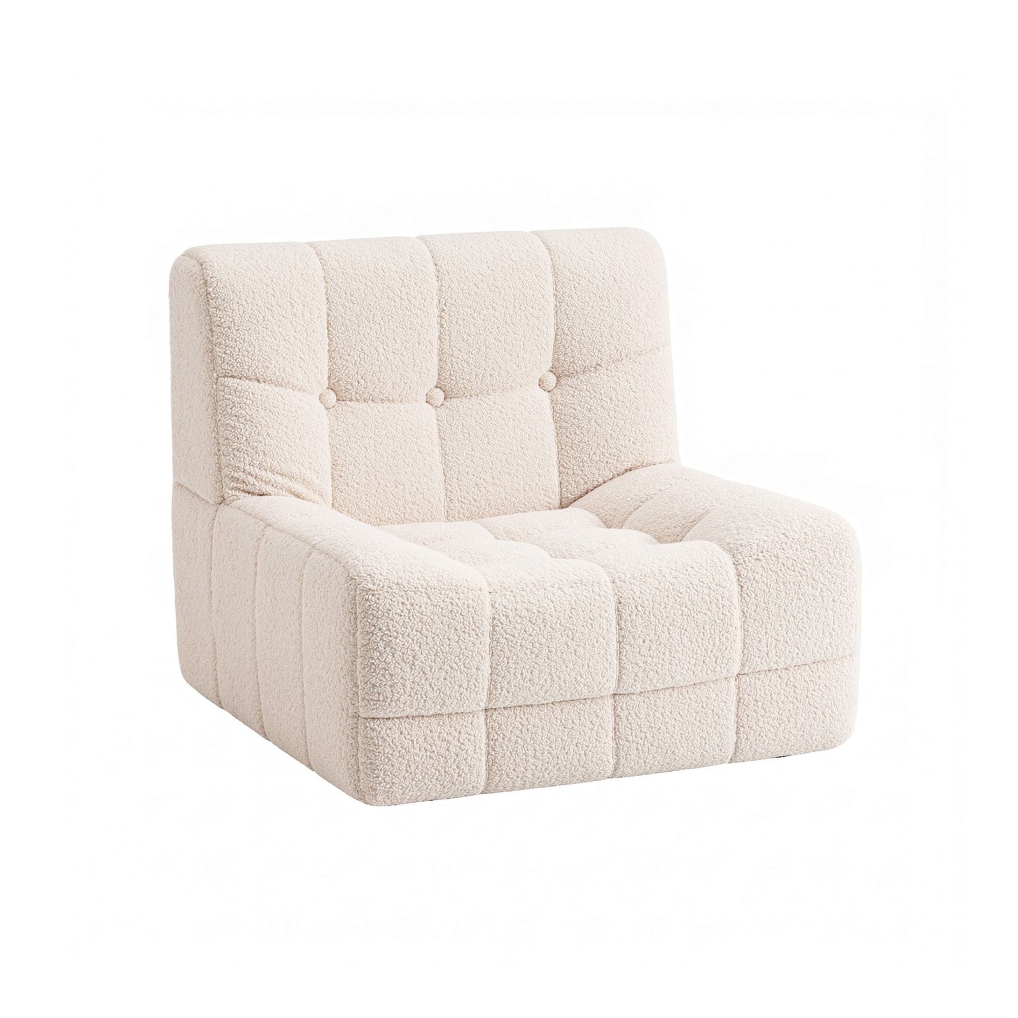 Floor Couch Single Sofa White Fabric | Simpledeals