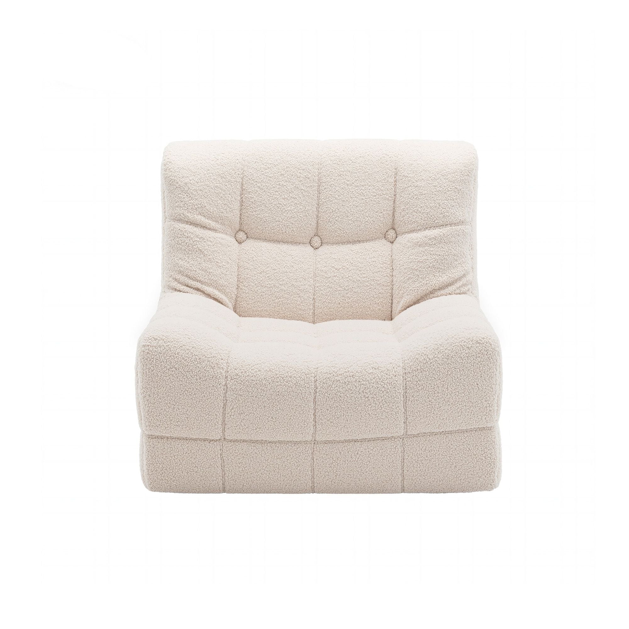 Floor Couch Single Sofa White Fabric | Simpledeals