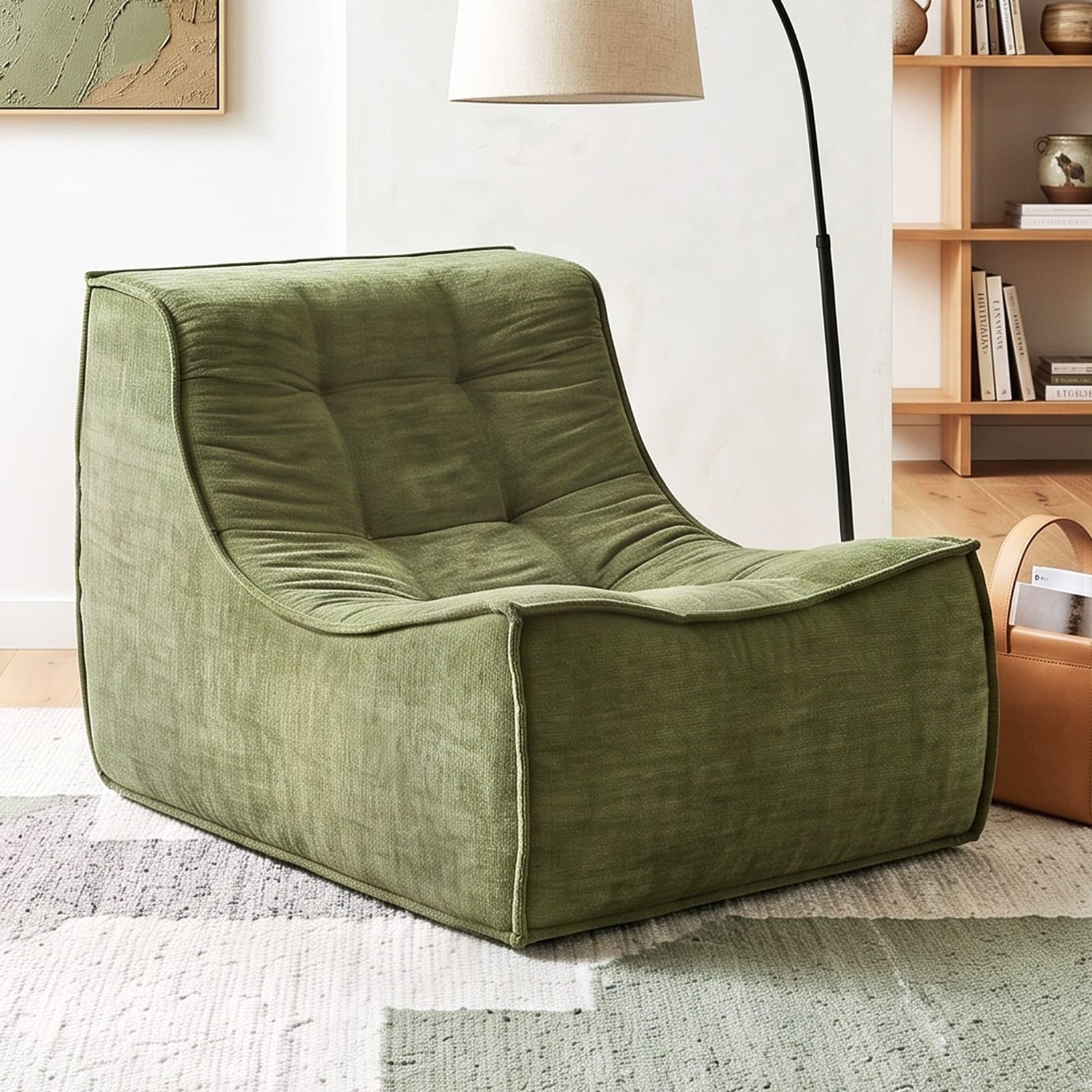 Floor Sofa Chenille Green 82x110x70cm