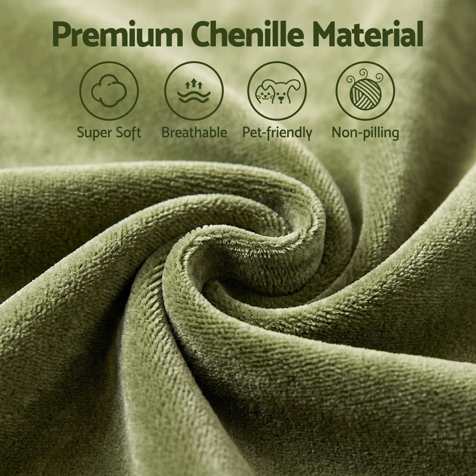 Floor Sofa Chenille Green 82x110x70cm